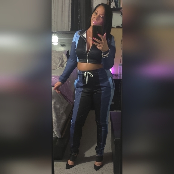 Black Casual Basic Zipper Collar Long Sleeve Two Pieces - Picture 6 of 6